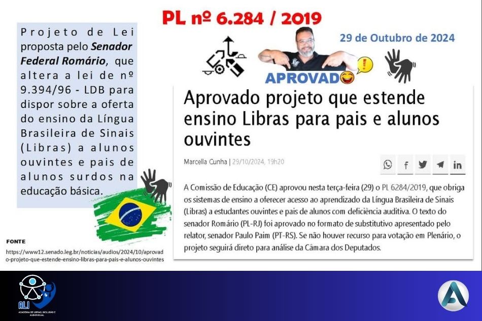Projeto de Lei 6284/2019 Libras