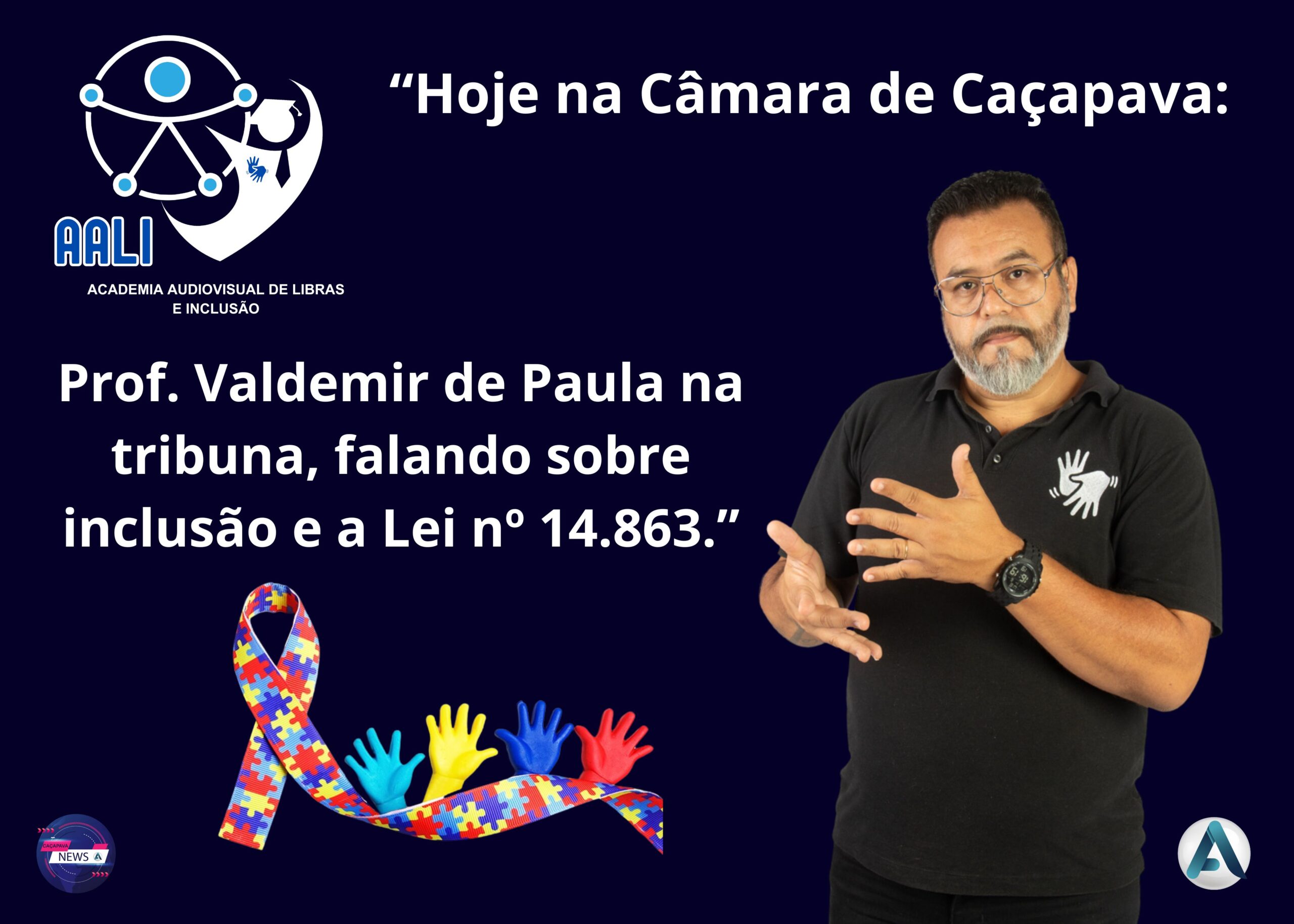 Professor Valdemir de Paula discute inclusão e a Lei nº 14.863 na Câmara de Caçapava